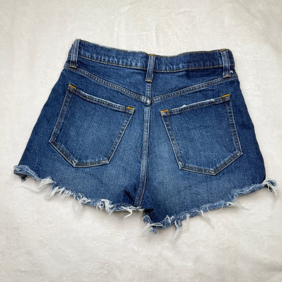 Abercrombie & Fitch size 27 Blue Jean Shorts Distressed High-Waisted - Picture 2 of 6